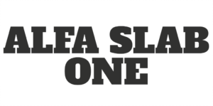 Mannelijk lettertype - Alfa Slab One